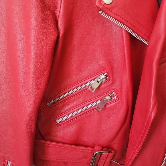 Walter Baker Red Leather Jacket Size Small - Picture 3 of 7